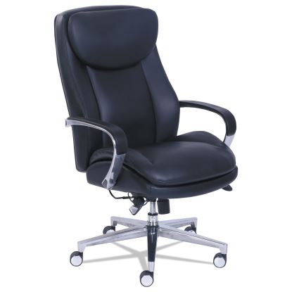 Commercial 2000 High-Back Executive Chair, Dynamic Lumbar Support, Supports 300lb, 20" to 23" Seat Height, Black, Silver Base1