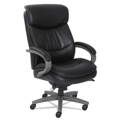 Woodbury Big/Tall Executive Chair, Supports Up to 400 lb, 20.25" to 23.25" Seat Height, Black Seat/Back, Weathered Gray Base1