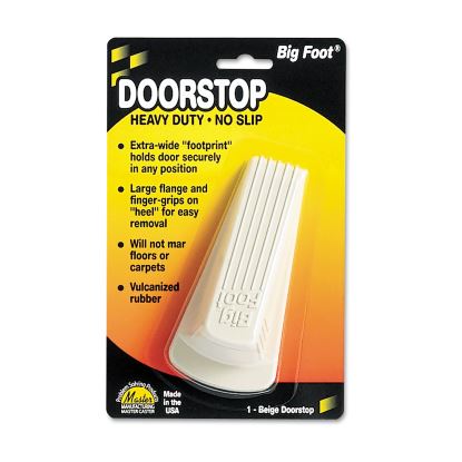 Big Foot Doorstop, No Slip Rubber Wedge, 2.25w x 4.75d x 1.25h, Beige1