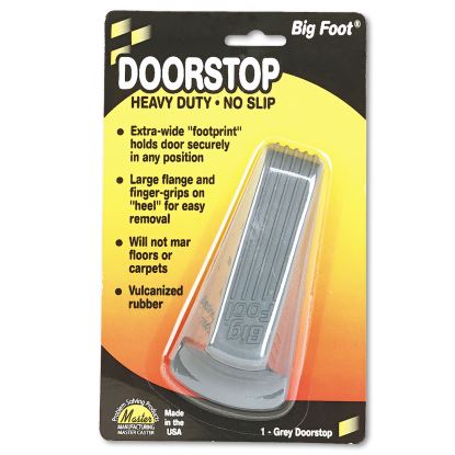 Big Foot Doorstop, No Slip Rubber Wedge, 2.25w x 4.75d x 1.25h, Gray1