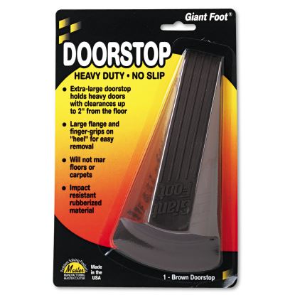 Giant Foot Doorstop, No-Slip Rubber Wedge, 3.5w x 6.75d x 2h, Brown1