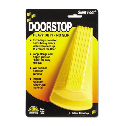 Giant Foot Doorstop, No-Slip Rubber Wedge, 3.5w x 6.75d x 2h, Safety Yellow1