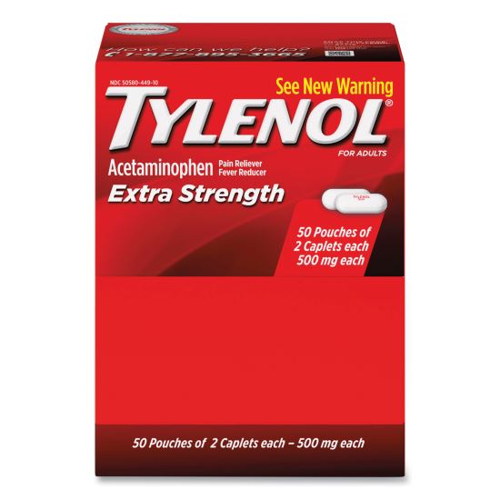 Extra Strength Caplets, Two-Pack, 50 Packs/Box1