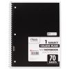 Spiral Notebook, 3-Hole Punched, 1 Subject, Medium/College Rule, Randomly Assorted Covers, 10.5 x 7.5, 70 Sheets2