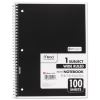Spiral Notebook, 3-Hole Punched, 1 Subject, Wide/Legal Rule, Randomly Assorted Covers, 10.5 x 7.5, 100 Sheets2