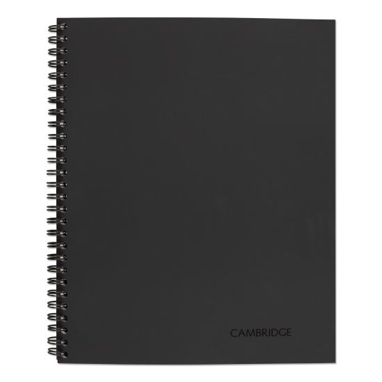 Wirebound Business Notebook, 1 Subject, Wide/Legal Rule, Black Cover, 11 x 8.5, 80 Sheets1