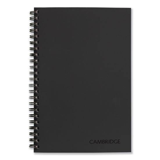 Wirebound Business Notebook, 1 Subject, Wide/Legal Rule, Black Cover, 8 x 5, 80 Sheets1