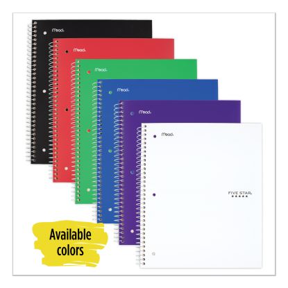 Wirebound Notebook, 1 Subject, Medium/College Rule, Randomly Assorted Covers, 11 x 8.5, 100 Sheets1