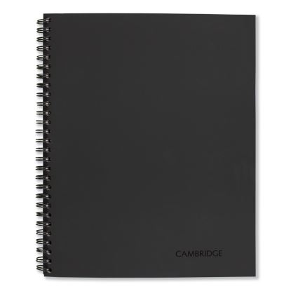 Wirebound Business Notebook, 1 Subject, Wide/Legal Rule, Black Linen Cover, 9.5 x 6.63, 80 Sheets1