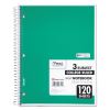 Spiral Notebook, 3 Subject, Medium/College Rule, Randomly Assorted Covers, 11 x 8, 120 Sheets2
