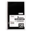 Spiral Notebook, 3 Subject, Medium/College Rule, Randomly Assorted Covers, 9.5 x 5.5, 150 Sheets2