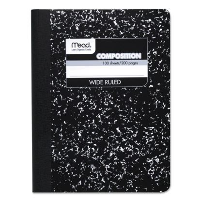 Composition Book, Wide/Legal Rule, Black Cover, 9.75 x 7.5, 100 Sheets1