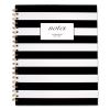 Black and White Striped Hardcover Notebook, 1 Subject, Wide/Legal Rule, Black/White Stripes Cover, 11 x 8.88, 80 Sheets1