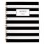 Black and White Striped Hardcover Notebook, 1 Subject, Wide/Legal Rule, Black/White Stripes Cover, 11 x 8.88, 80 Sheets1