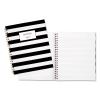 Black and White Striped Hardcover Notebook, 1 Subject, Wide/Legal Rule, Black/White Stripes Cover, 11 x 8.88, 80 Sheets2