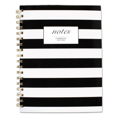 Black and White Striped Hardcover Notebook, 1 Subject, Wide/Legal Rule, Black/White Stripes Cover, 9.5 x 7.25, 80 Sheets1
