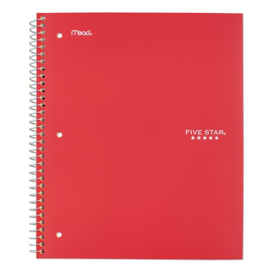 Wirebound Notebook, 1 Subject, Medium/College Rule, Red Cover, 11 x 8.5, 100 Sheets1