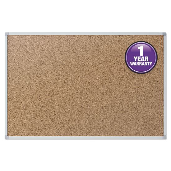 Cork Bulletin Board, 48 x 36, Silver Aluminum Frame1