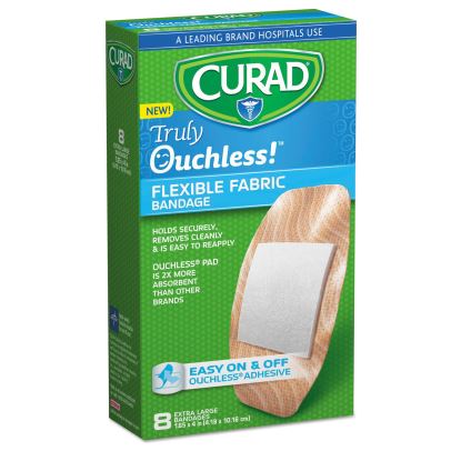 Ouchless Flex Fabric Bandages, 1.65 x 4, 8/Box1