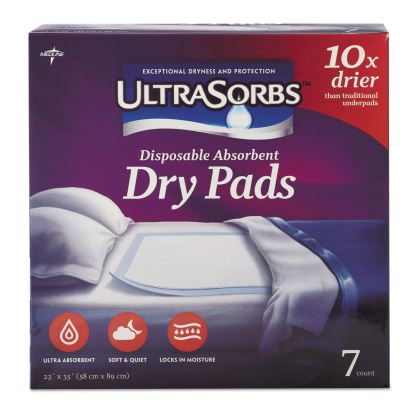 Ultrasorbs Disposable Dry Pads, 23" x 35", Blue, 7/Box1