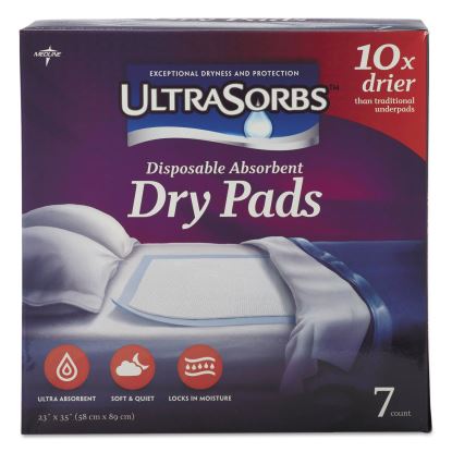 Ultrasorbs Disposable Dry Pads, 23" x 35", White, 7/Box, 6/Carton1