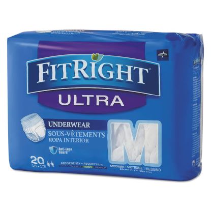 FitRight Ultra Protective Underwear, Medium, 28" to 40" Waist, 20/Pack1