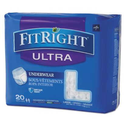 FitRight Ultra Protective Underwear, Large, 40" to 56" Waist, 20/Pack1
