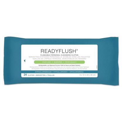 ReadyFlush Biodegradable Flushable Wipes, 8 x 12, 24/Pack1