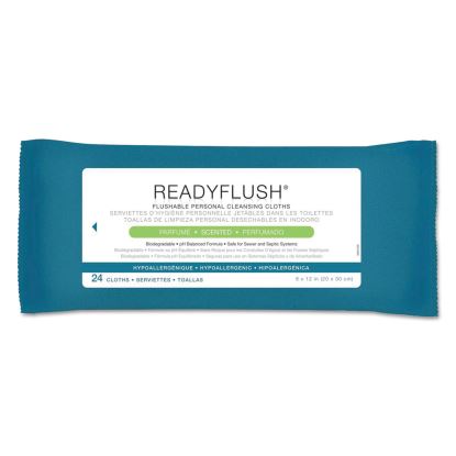 ReadyFlush Biodegradable Flushable Wipes, 8 x 12, 24/Pack, 24 Packs/Carton1