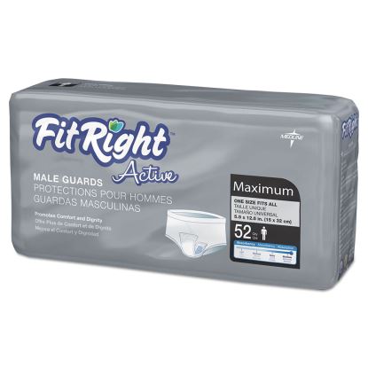 FitRight Active Male Guards, 6" x 11", White, 52/Pack1