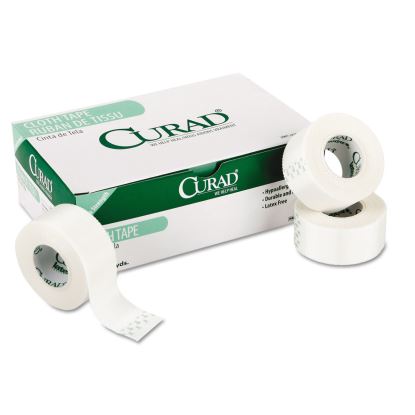 First Aid Cloth Silk Tape, 1" Core, 2" x 10 yds, White, 6/Pack1
