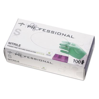 Professional Nitrile Exam Gloves with Aloe, Small, Green, 100/Box1