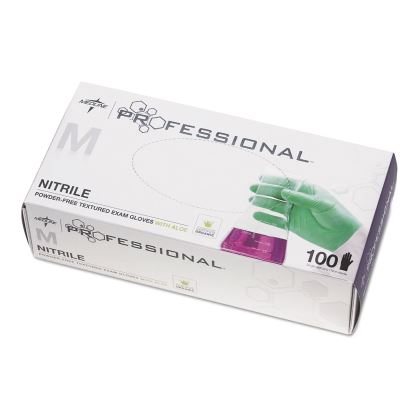 Professional Nitrile Exam Gloves with Aloe, Medium, Green, 100/Box1