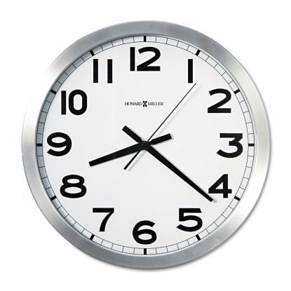 Spokane Wall Clock, 15.75" Overall Diameter, Silver Case, 1 AA (sold separately)1