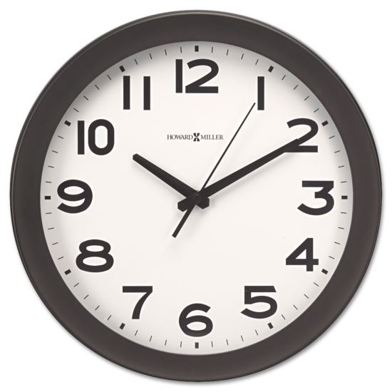 Kenwick Wall Clock, 13.5" Overall Diameter, Black Case, 1 AA (sold separately)1