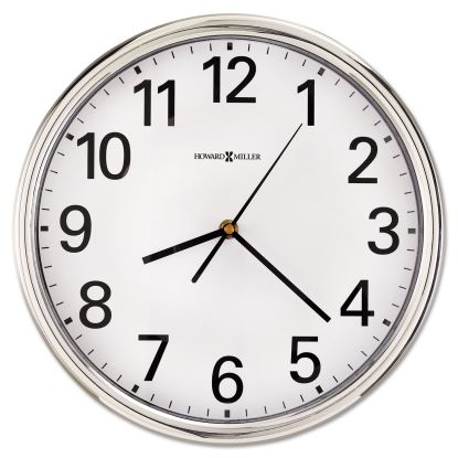 Hamilton Wall Clock, 12" Overall Diameter, Silver Case, 1 AA (sold separately)1