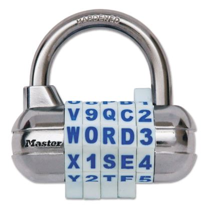 Password Plus Combination Lock, Hardened Steel Shackle, 2 1/2" Wide, Silver1