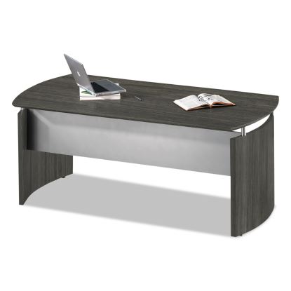 Medina Series Laminate Curved Desk Base, 72" x 36" x 29.5", Gray Steel1
