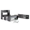 Medina Series Laminate Curved Desk Top, 72" x 36", Gray Steel2