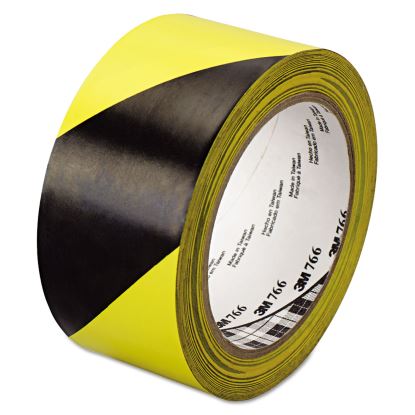 766 Hazard Marking Vinyl Tape, 2" x 36 yds, Black/Yellow1
