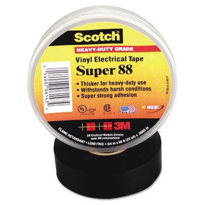 Scotch 88 Super Vinyl Electrical Tape, 0.75" x 66 ft, Black1