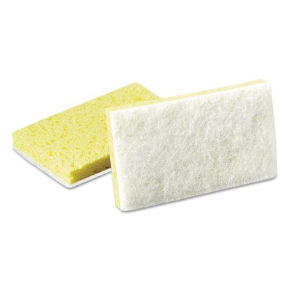 Light-Duty Scrubbing Sponge, #63, 3.6 x 6.1, 0.7" Thick, Yellow/White, 20/Carton1