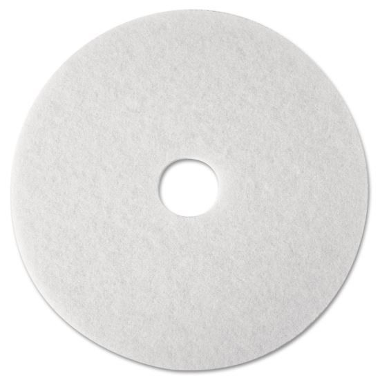 Low-Speed Super Polishing Floor Pads 4100, 12" Diameter, White, 5/Carton1