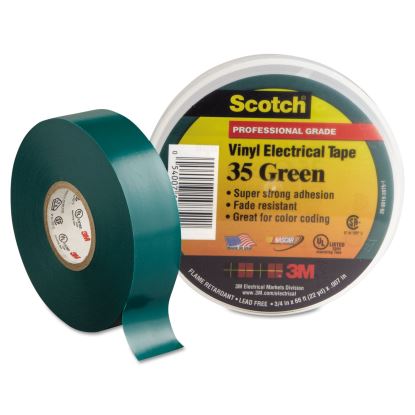 Scotch 35 Vinyl Electrical Color Coding Tape, 3" Core, 0.75" x 66 ft, Green1