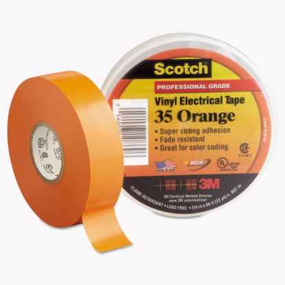 Scotch 35 Vinyl Electrical Color Coding Tape, 3" Core, 0.75" x 66 ft, Orange1