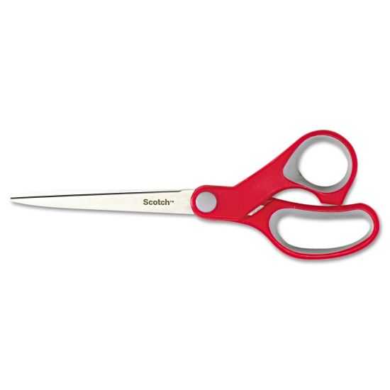 Multi-Purpose Scissors, Pointed Tip, 7" Long, 3.38" Cut Length, Gray/Red Straight Handle1