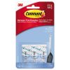 Clear Hooks and Strips, Plastic/Wire, Small, 3 Hooks and 4 Strips/Pack1