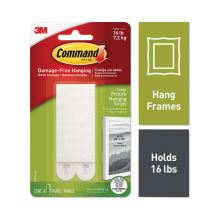 Picture Hanging Strips, Removable, Holds Up to 4 lbs per Pair, 0.5 x 3.63, White, 4 Pairs/Pack1