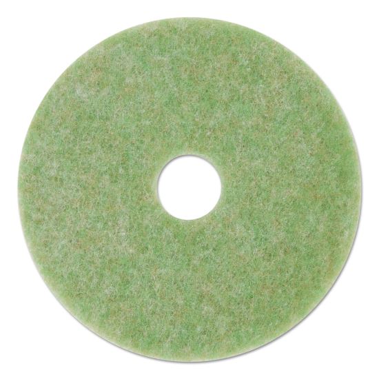 Low-Speed TopLine Autoscrubber Floor Pads 5000, 20" Diameter, Green/Amber, 5/Carton1