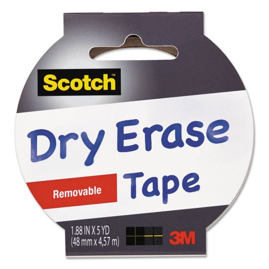 Dry Erase Tape, 3" Core, 1.88" x 5 yds, White1